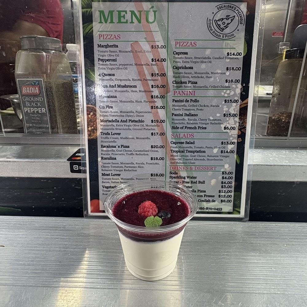 Escalona's Pizzaiolo Panna Cotta Con Coulis De Fresas
